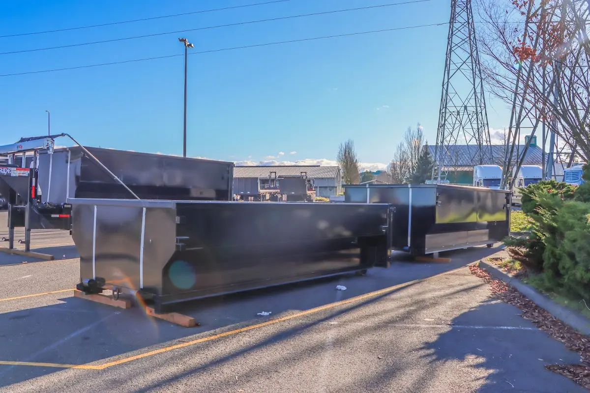 Roll-off dumpster ready for waste disposal at job site for Roll Off Dumpster Rental in Indian Trail